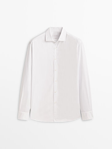 Βαμβακερό πουκάμισο υψηλής πυκνότητας με σαγρέ ύφανση