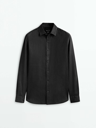 100% linen slim-fit shirt