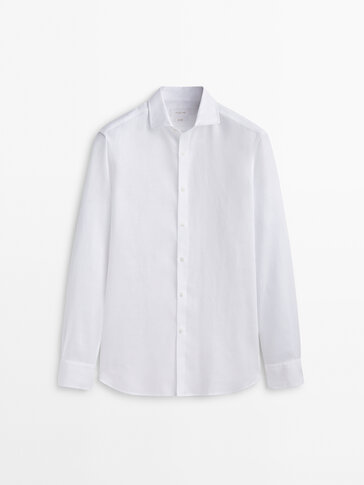 Chemise 100% lin teintée slim fit
