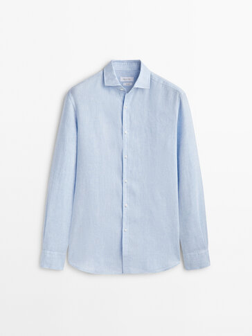 Chemise 100% lin teintée slim fit