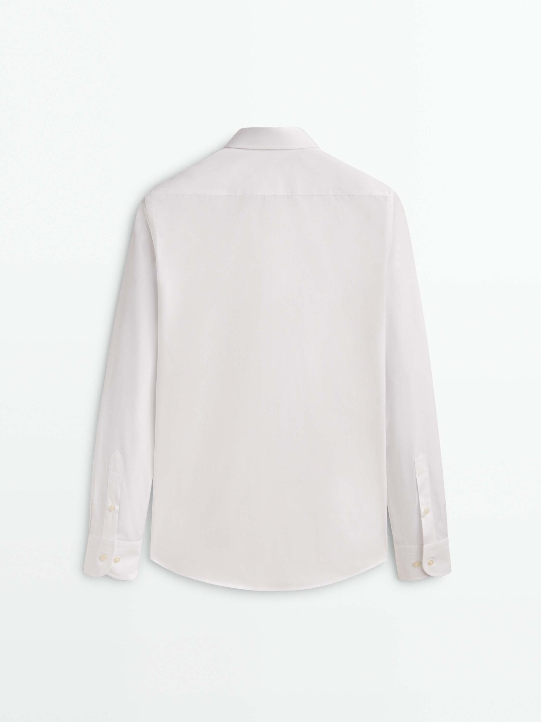 Hombre Massimo Dutti Camisa Estructura 100% Algodón Regular Fit Blanco