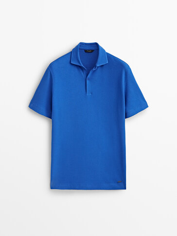 100% cotton polo shirt maxi-textured