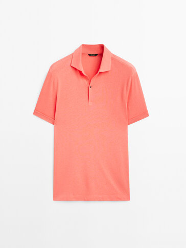 Polo en lin mélangé avec du coton
