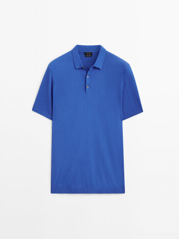 Short sleeve cotton polo sweater