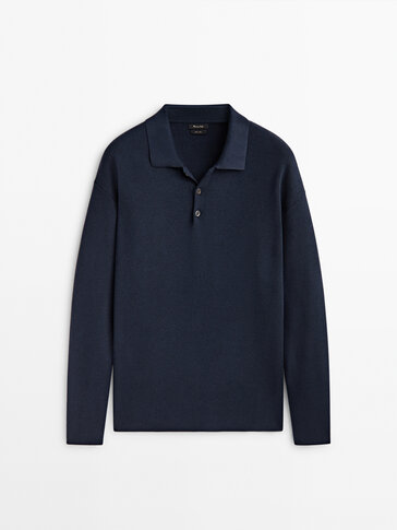 Pull confort en maille à col polo