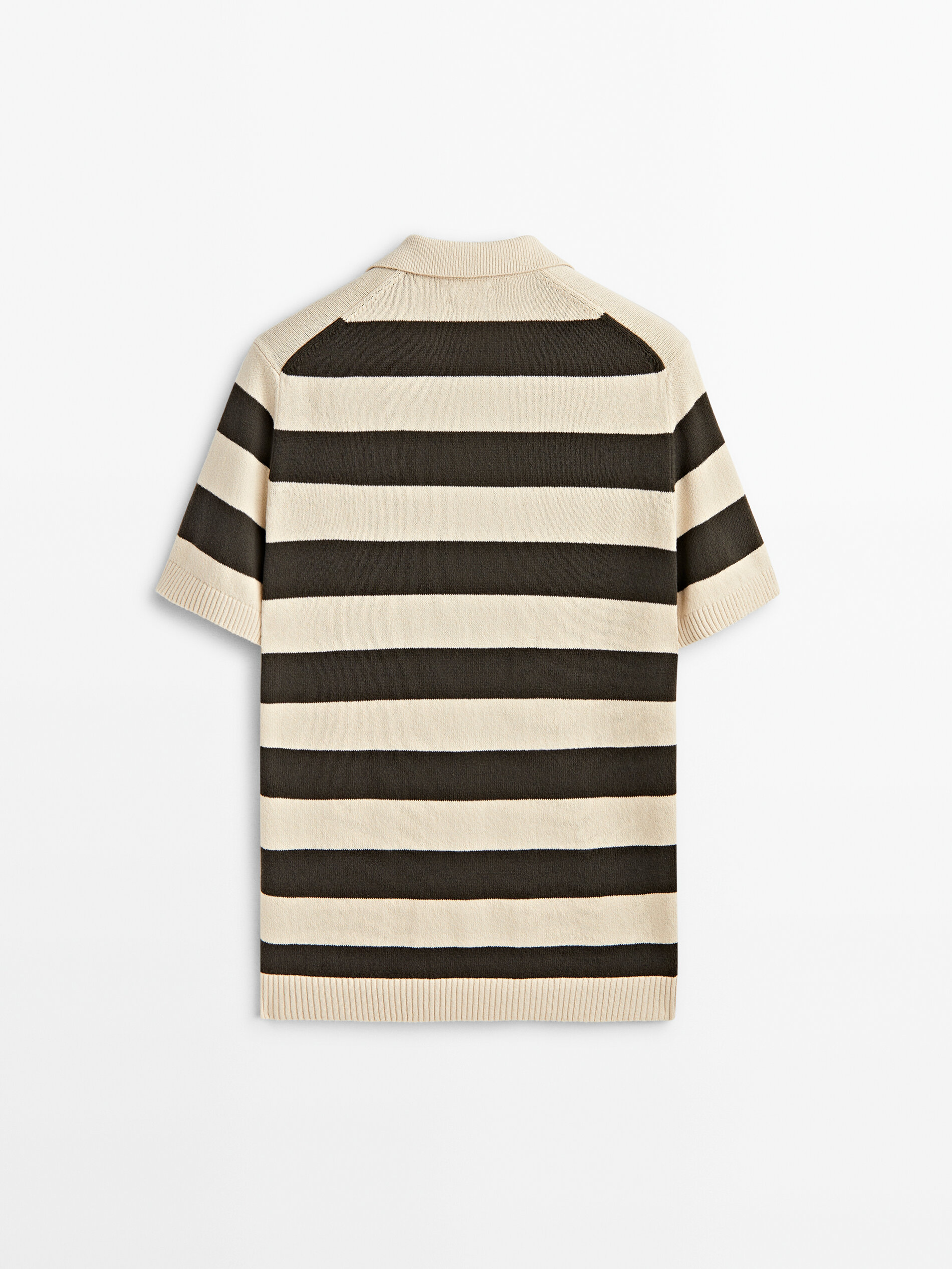 Striped short sleeve polo sweater