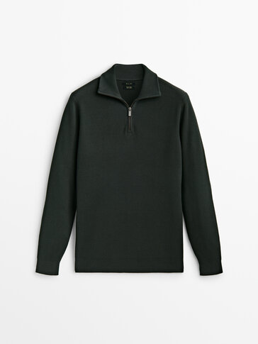 Pull texturé col cheminée fermeture Éclair