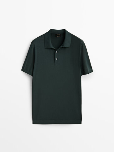 Short sleeve cotton polo sweater