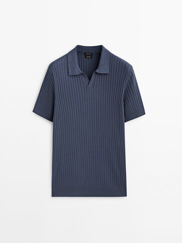 Rib polo sweater