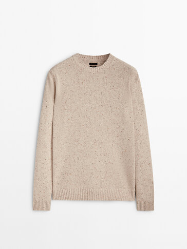 Massimo Dutti WITH A CREW NECK - Jumper - beige メンズ-