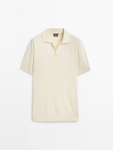 Pull polo en mélange de coton