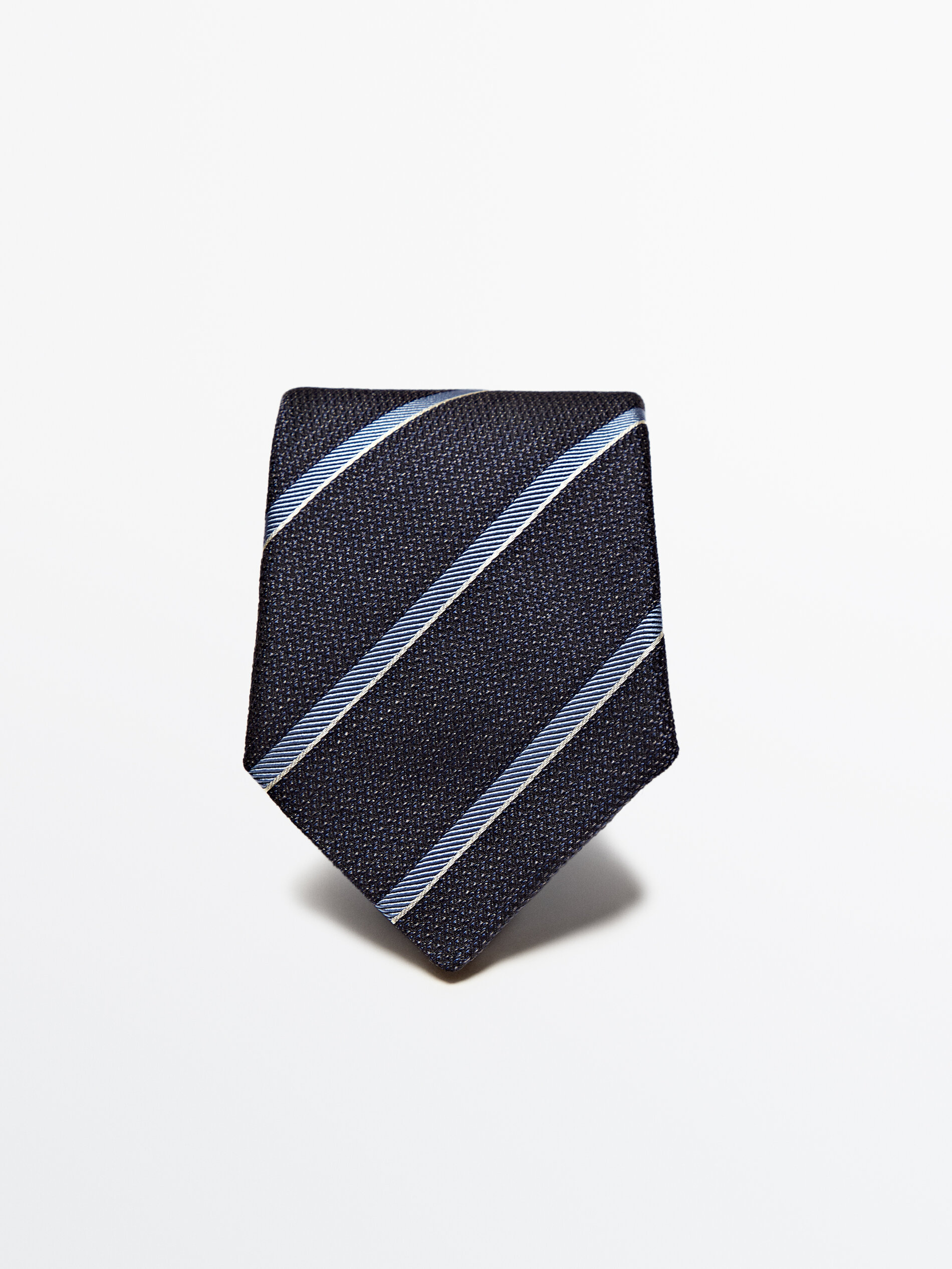 Corbata rayas con algodón y seda
