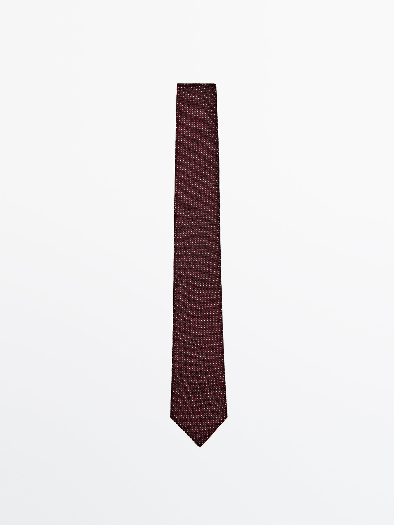 Massimo Dutti Cotton And Silk Blend Polka Dot Tie