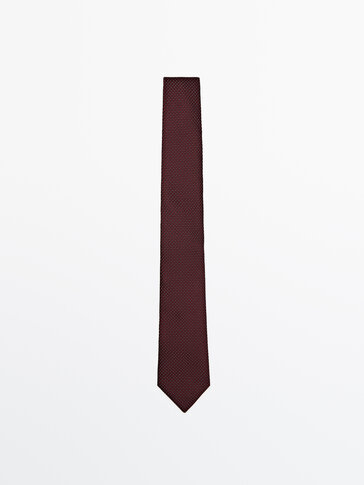 Cotton and silk blend polka dot tie