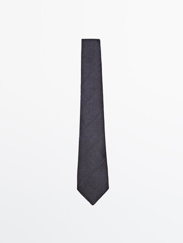 Pruhovaná kravata zo zmesi bavlny a hodvábu