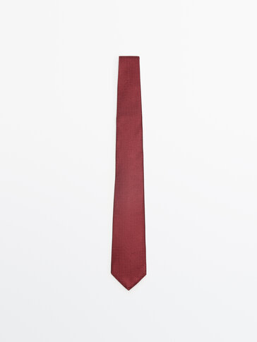 Cravate texturée 100% soie
