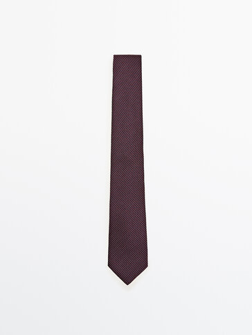 Cravate zigzag en coton mélangé avec de la soie