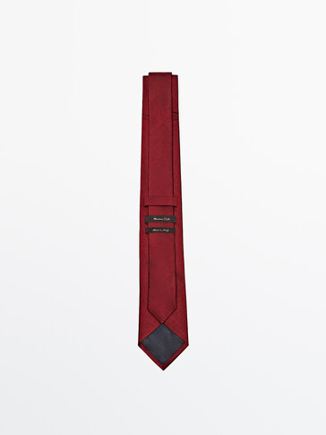 Cravate micro-rayures en coton mélangé avec de la soie