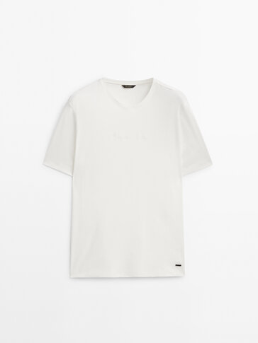 Cotton T-shirt with logo detail