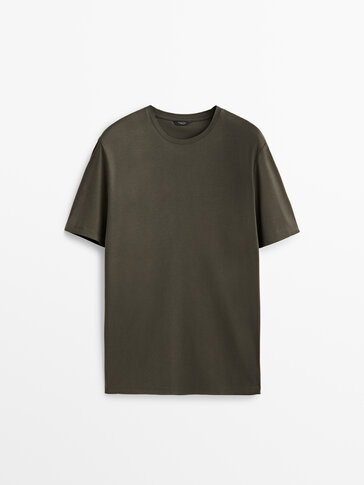 Short sleeve mercerised cotton T-shirt