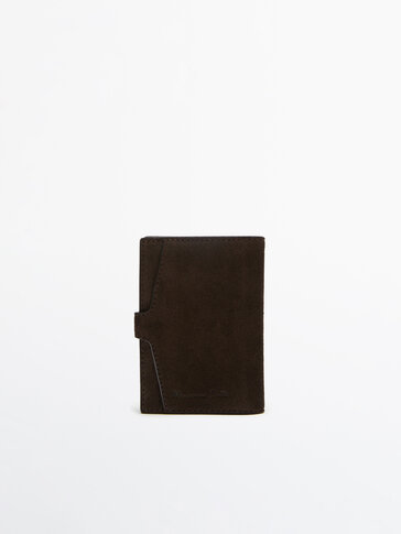 Peňaženka zo semišovej kože s pútkom a cvokom