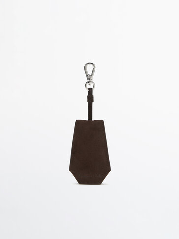 Leather keyring with embossed detail