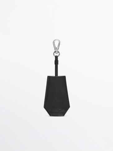 Leather keyring with embossed detail