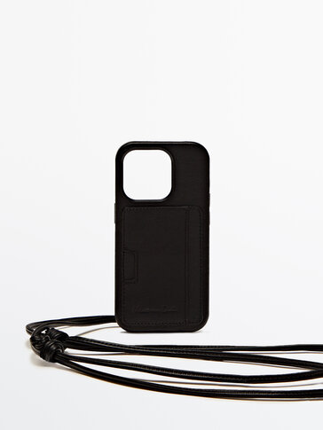 Coque iPhone 14 Pro en cuir avec cordon - Limited Edition