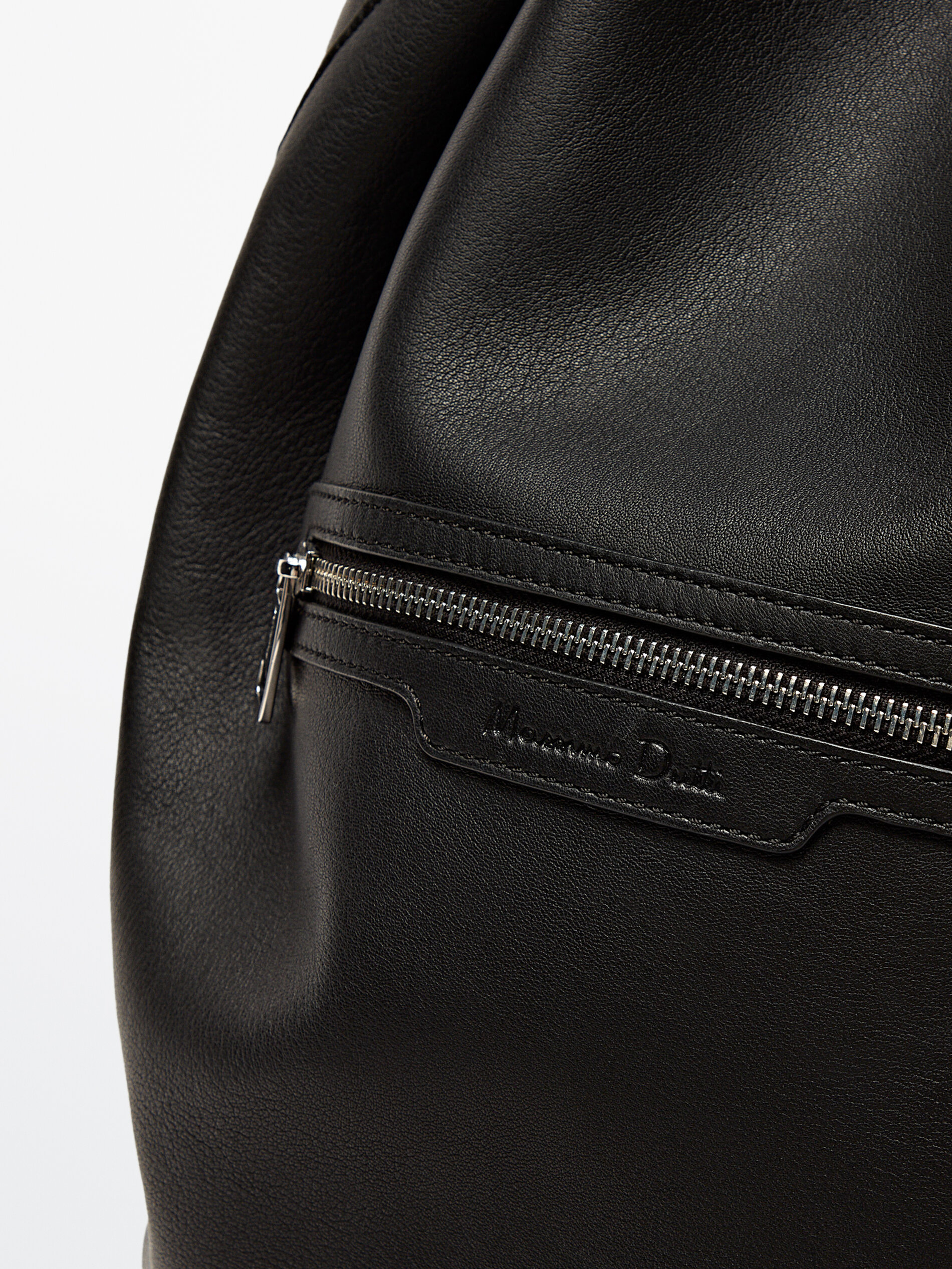 Massimo Dutti Black Leather Backpack - Big Apple Buddy