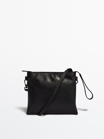 Leather pouch bag with strap - Studio