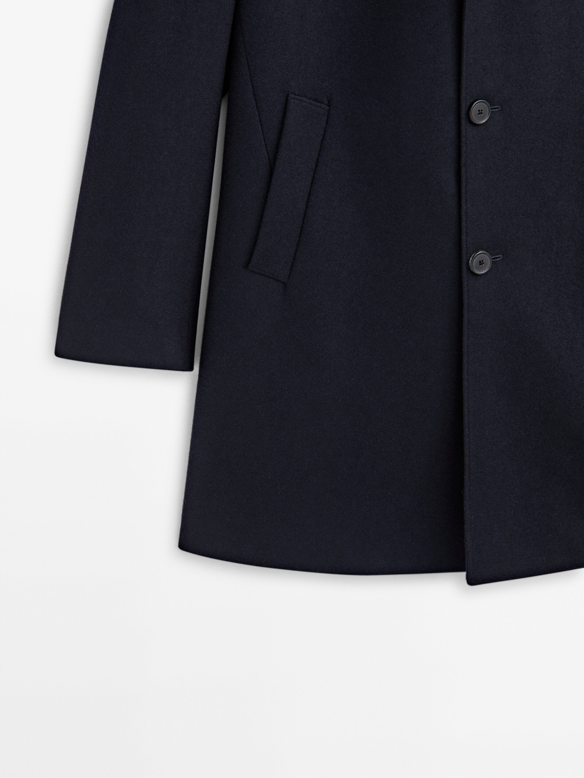 Wool blend coat with removable lining Massimo Dutti