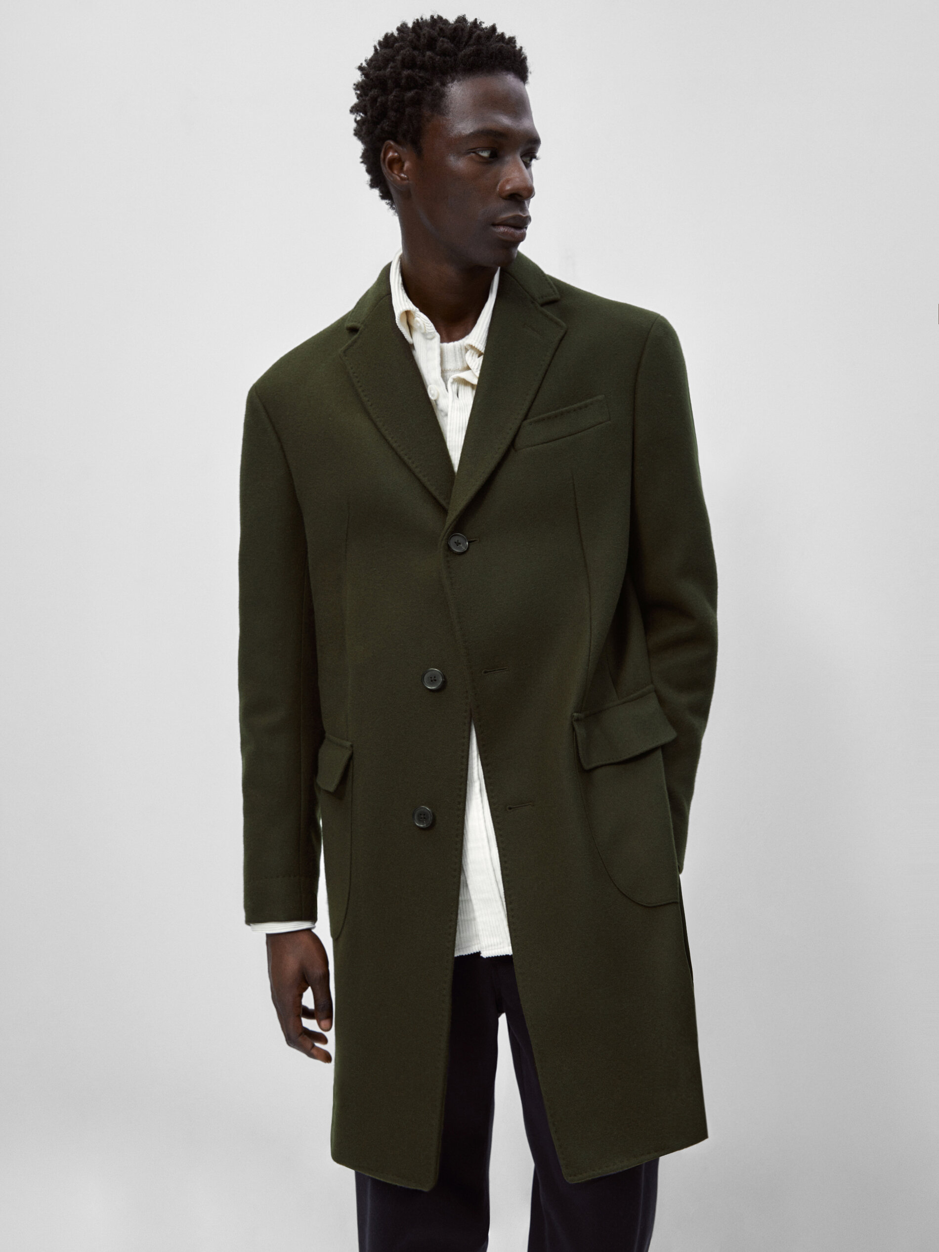 Massimo dutti sale green wool coat