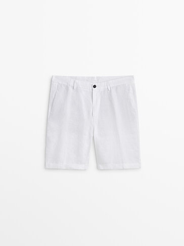 100% linen Bermuda shorts