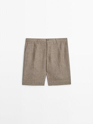 100% linen Bermuda shorts
