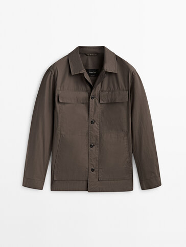 Overshirt in technical fabric with pockets