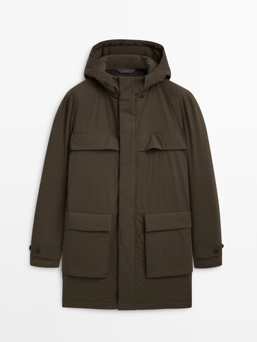 Zero gravity parka with down and feathers padding Brown Coats