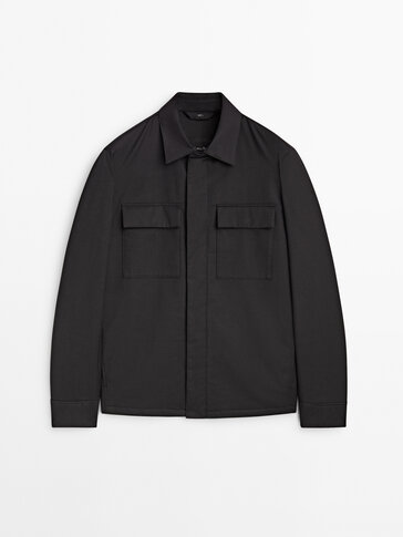 Micro twill jacket with pockets