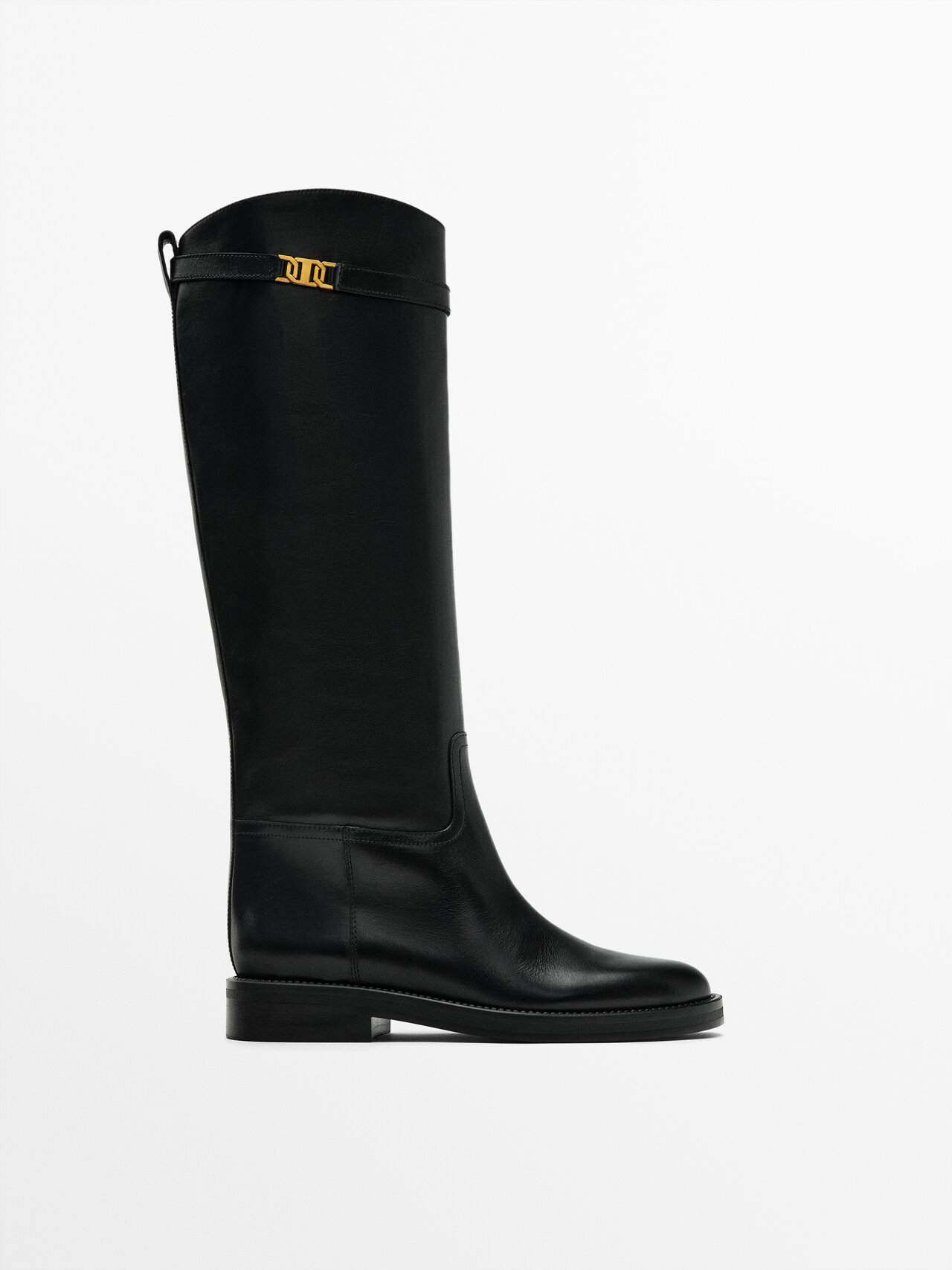 Massimo Dutti Riding-style Boots In Black