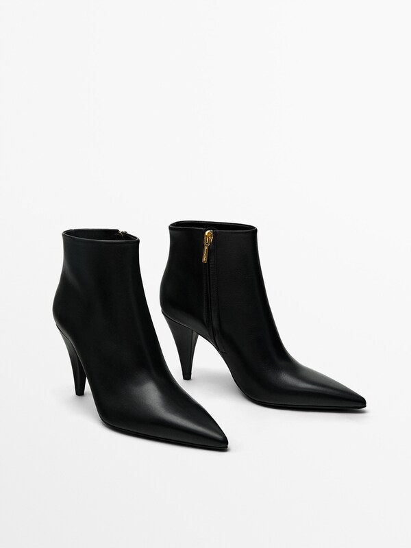 Leather high-heel ankle boots - Studio · Black · Boots And Ankle Boots ...