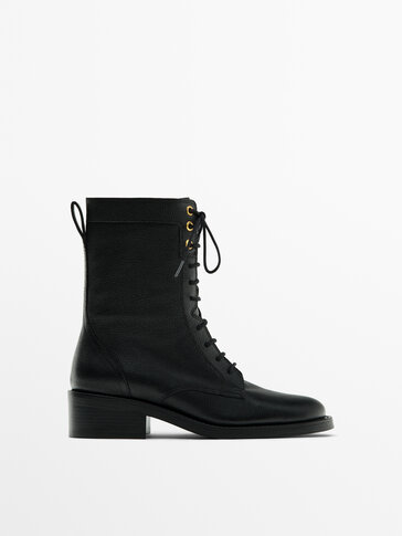 Massimo dutti lace up boots top