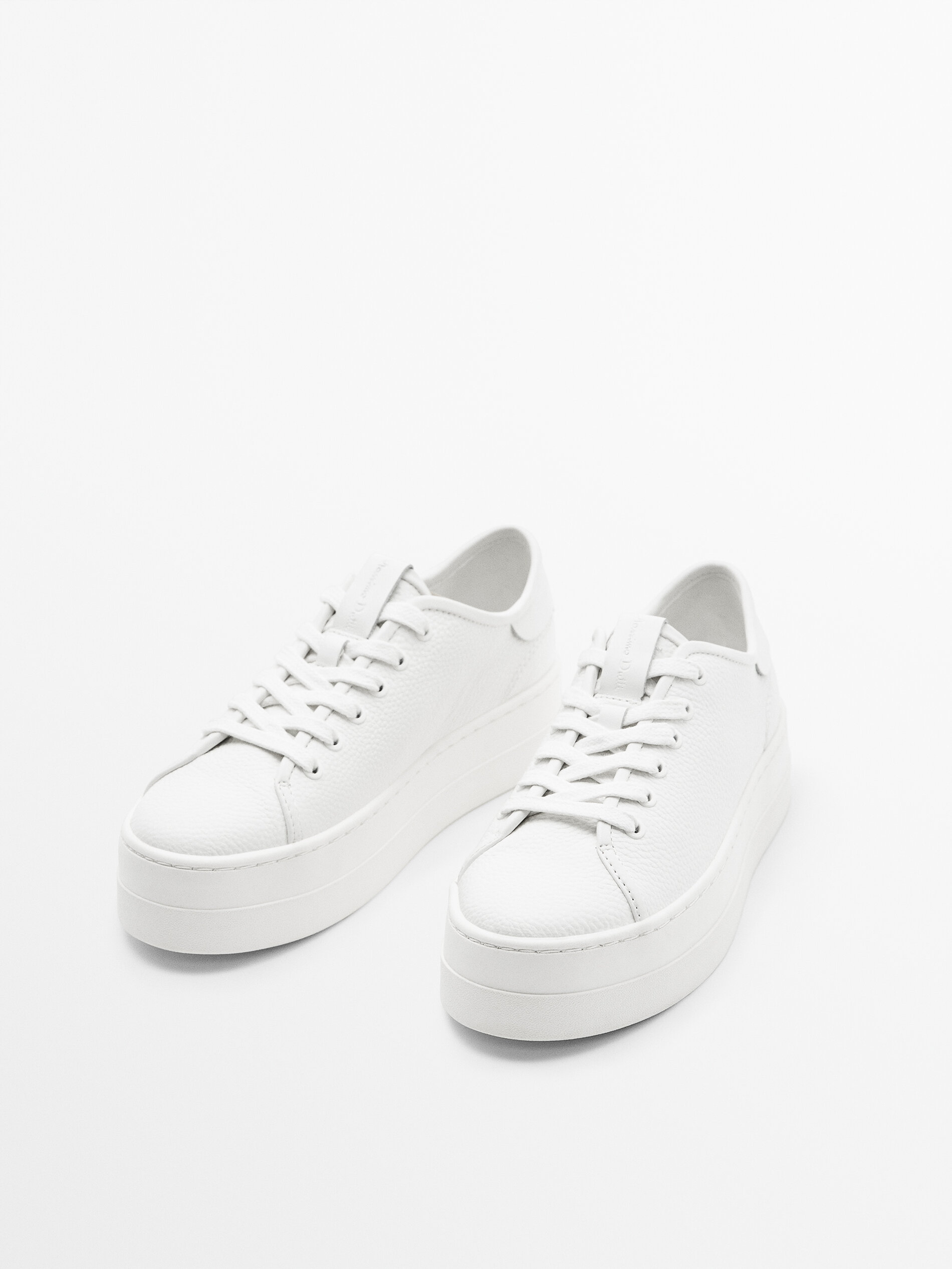 Massimo dutti white leather trainers 2025