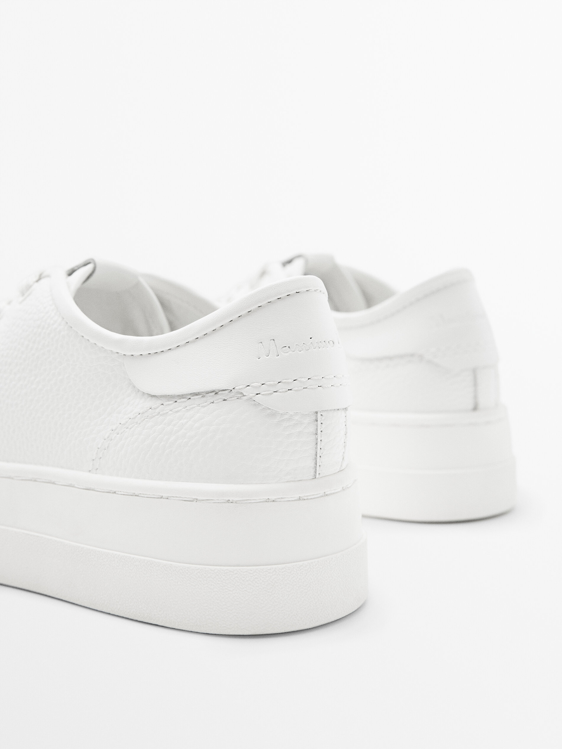 Massimo dutti white leather trainers 2025
