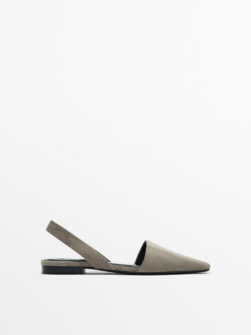 Grey sales suede slingbacks
