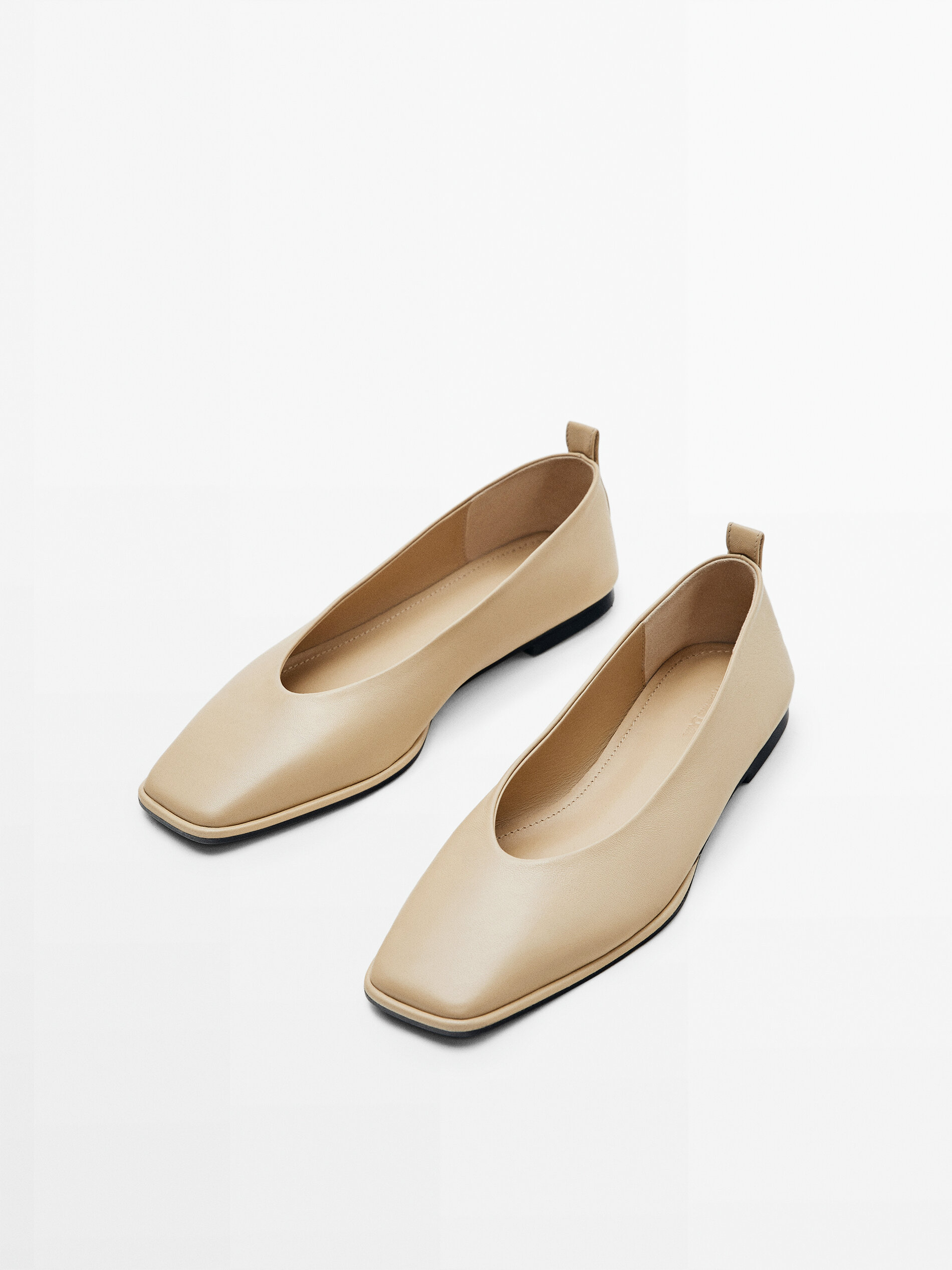Beige ballet hot sale flats