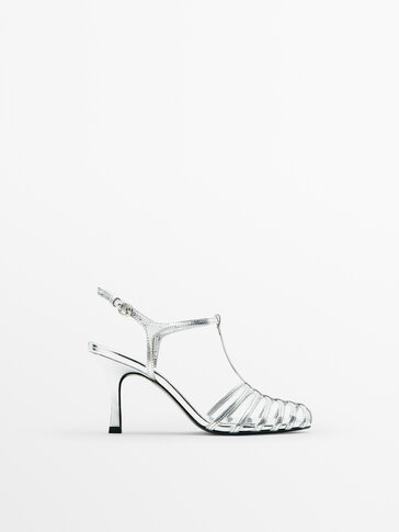 Cage sandals with laminated heel - Studio
