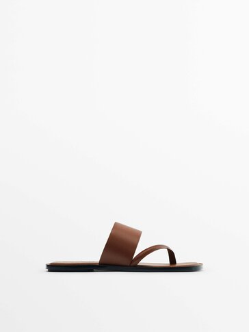 Sandals with wide strap