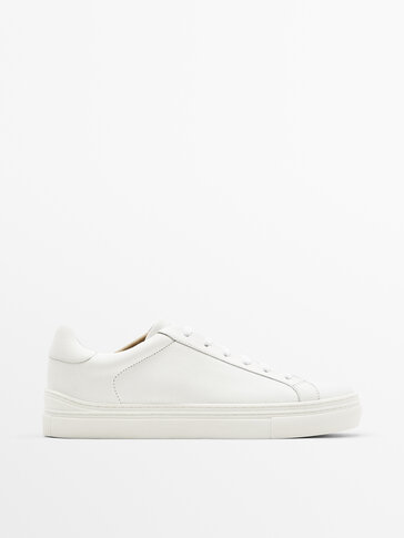 Leather trainers White Shoes Massimo Dutti