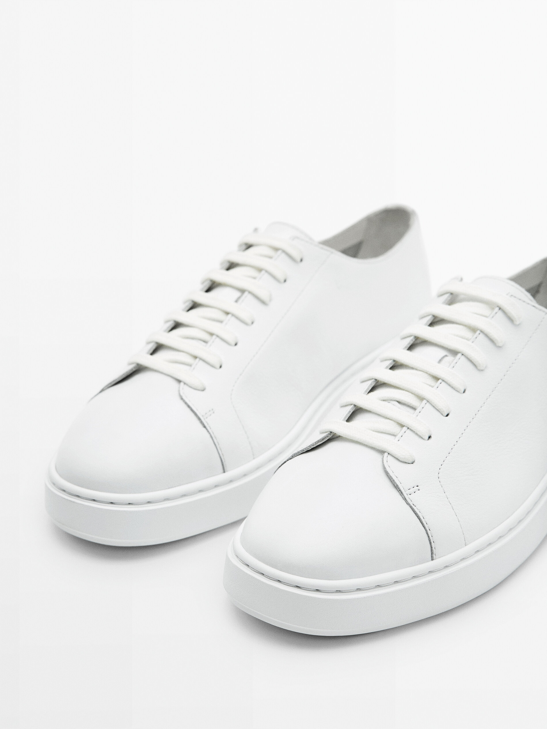 White soft hot sale leather trainers