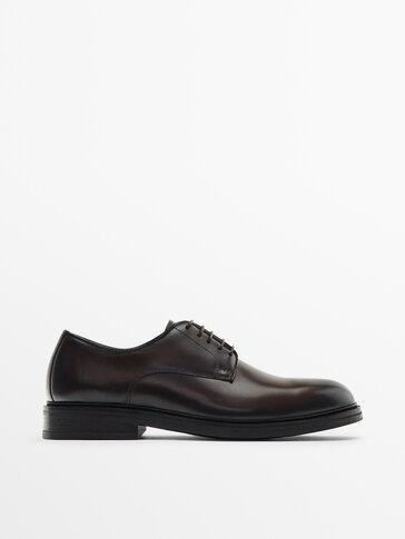 Mens leather deals derby shoes