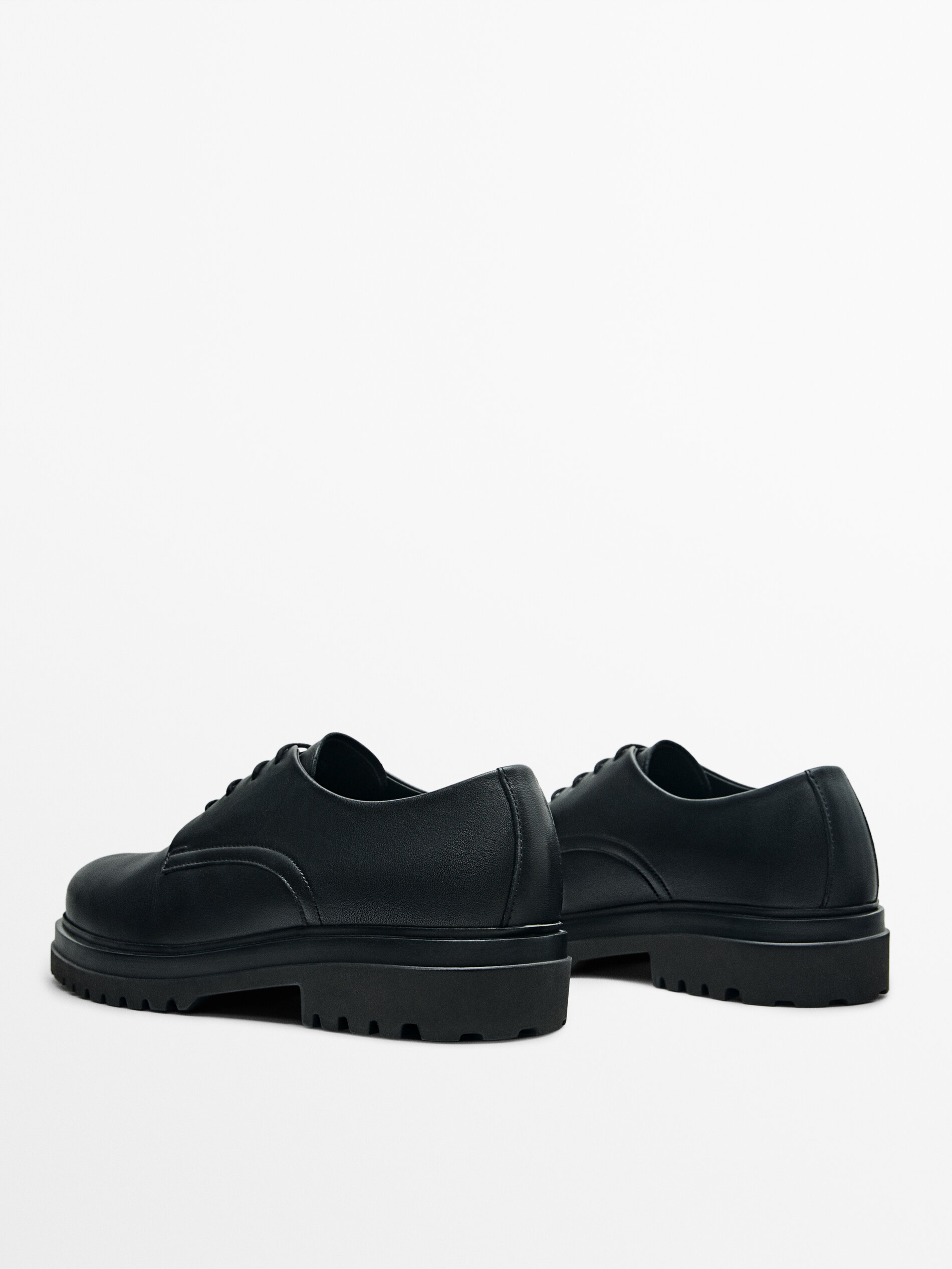 Massimo Dutti Black Derby Shoes Big Apple Buddy